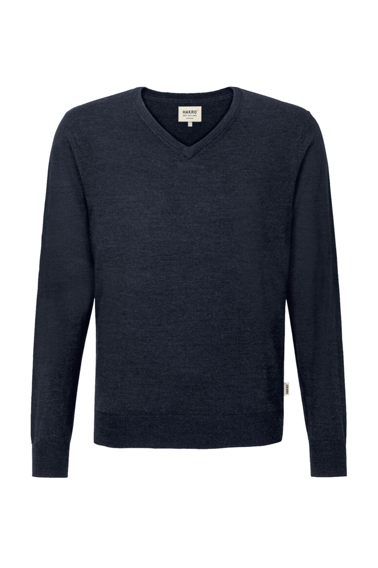 V-Pullover Merino-Wolle
