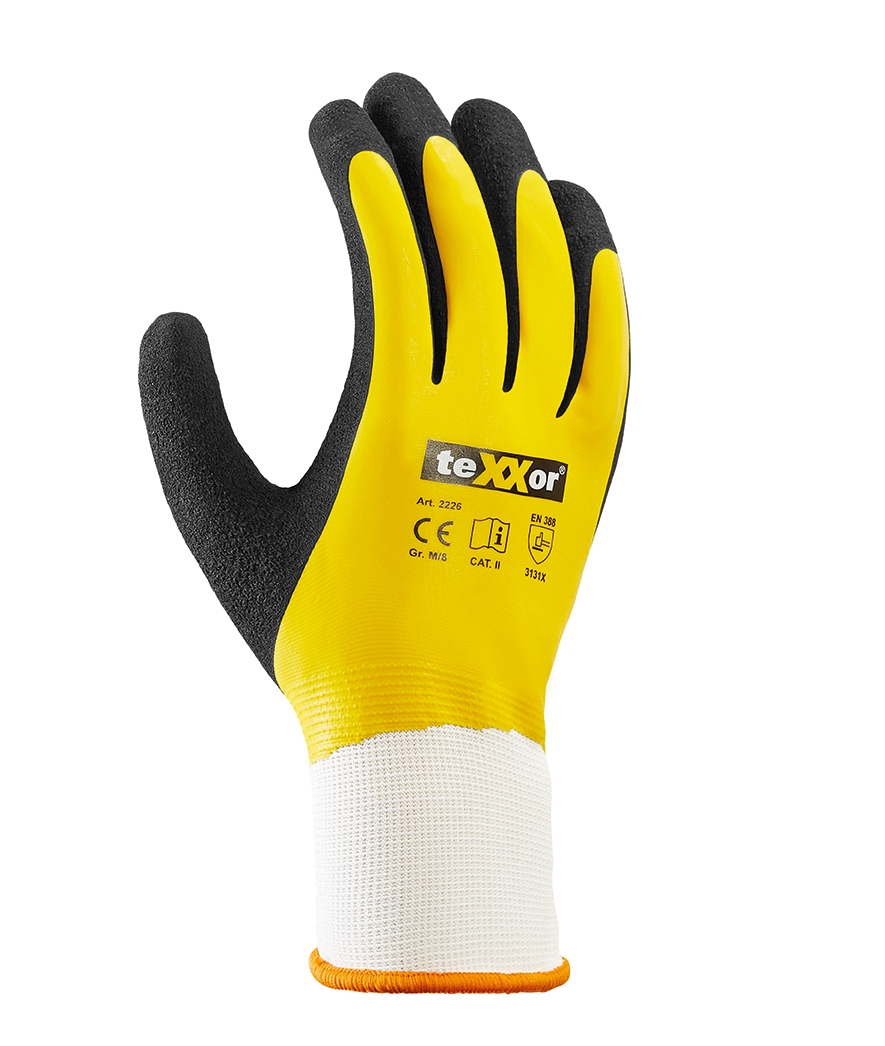 Polyester-Strickhandschuhe LATEX GELB